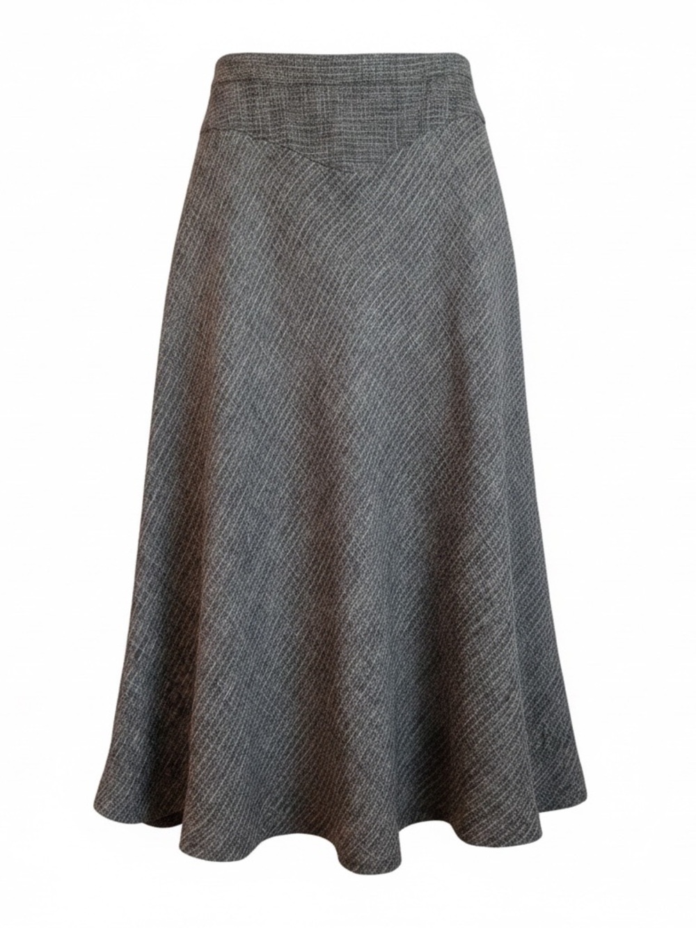 Quiet Luxury TravelSmith Gray A-Line Midi Skirt No Wrinkle